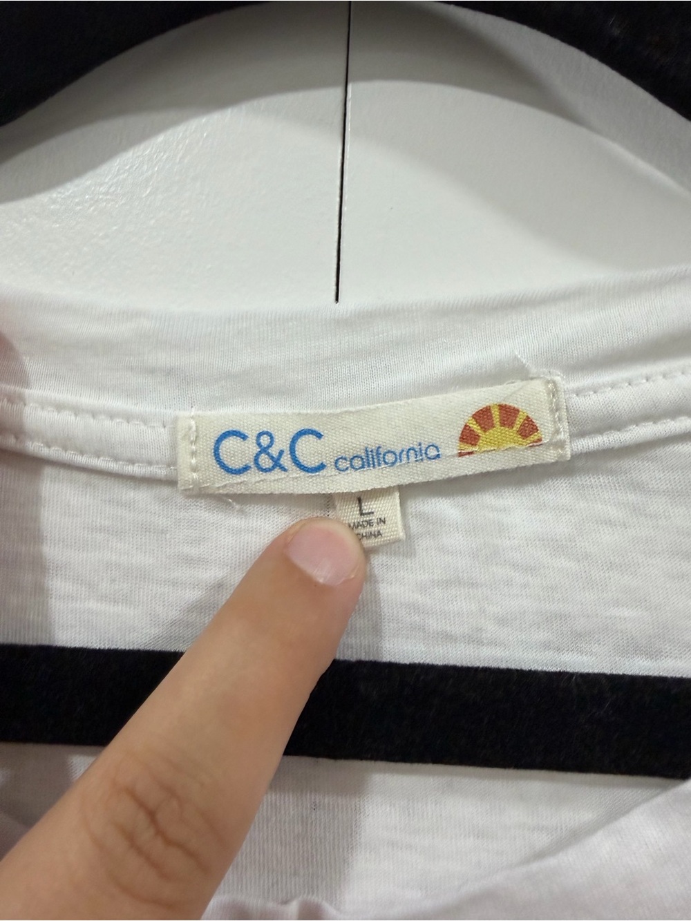 C&C California White Short-Sleeve Tee with Multicolor Rainbow Text - Picture 3 of 3